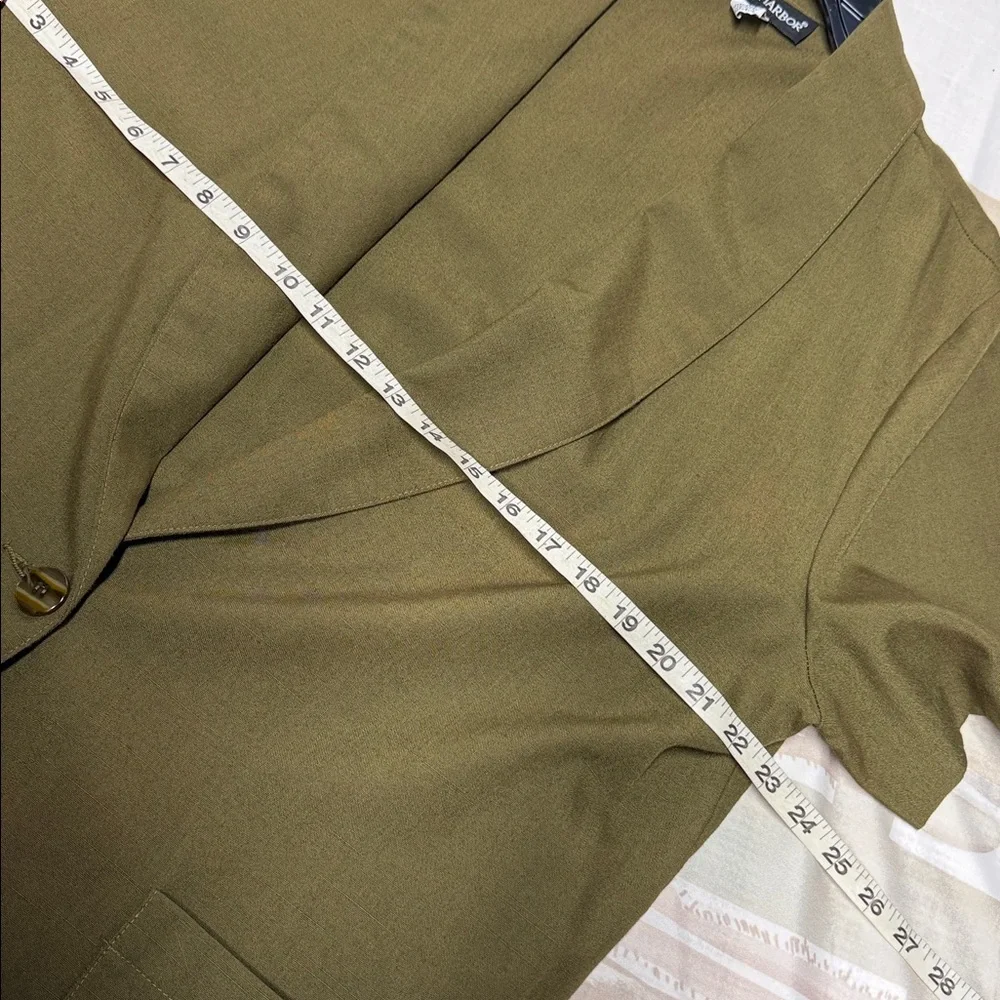 Vintage Sag Harbor Olive Green Short Sleeve blazer Jacket size 16